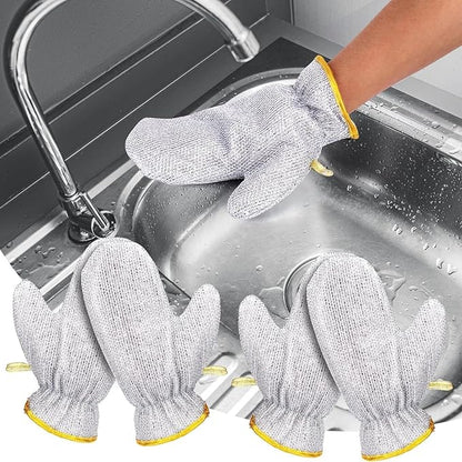 Person wearing cut-resistant gloves in a kitchen sink.