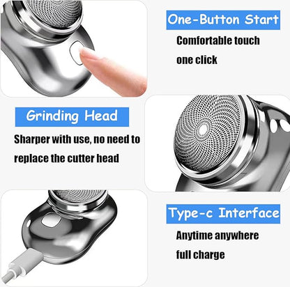 Shaver head with features highlighted on a white background