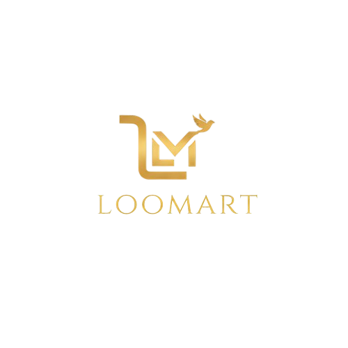 Gold 'LOOMART' logo on a white background