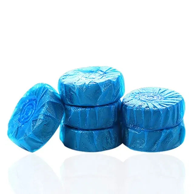 Blue plastic bags with branding on a white background