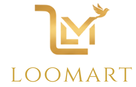 Gold 'LOOMART' logo on a white background